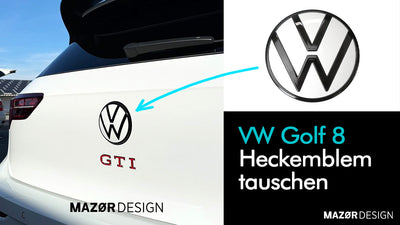 VW Golf 8 Emblem Schwarz Hinten austauschen