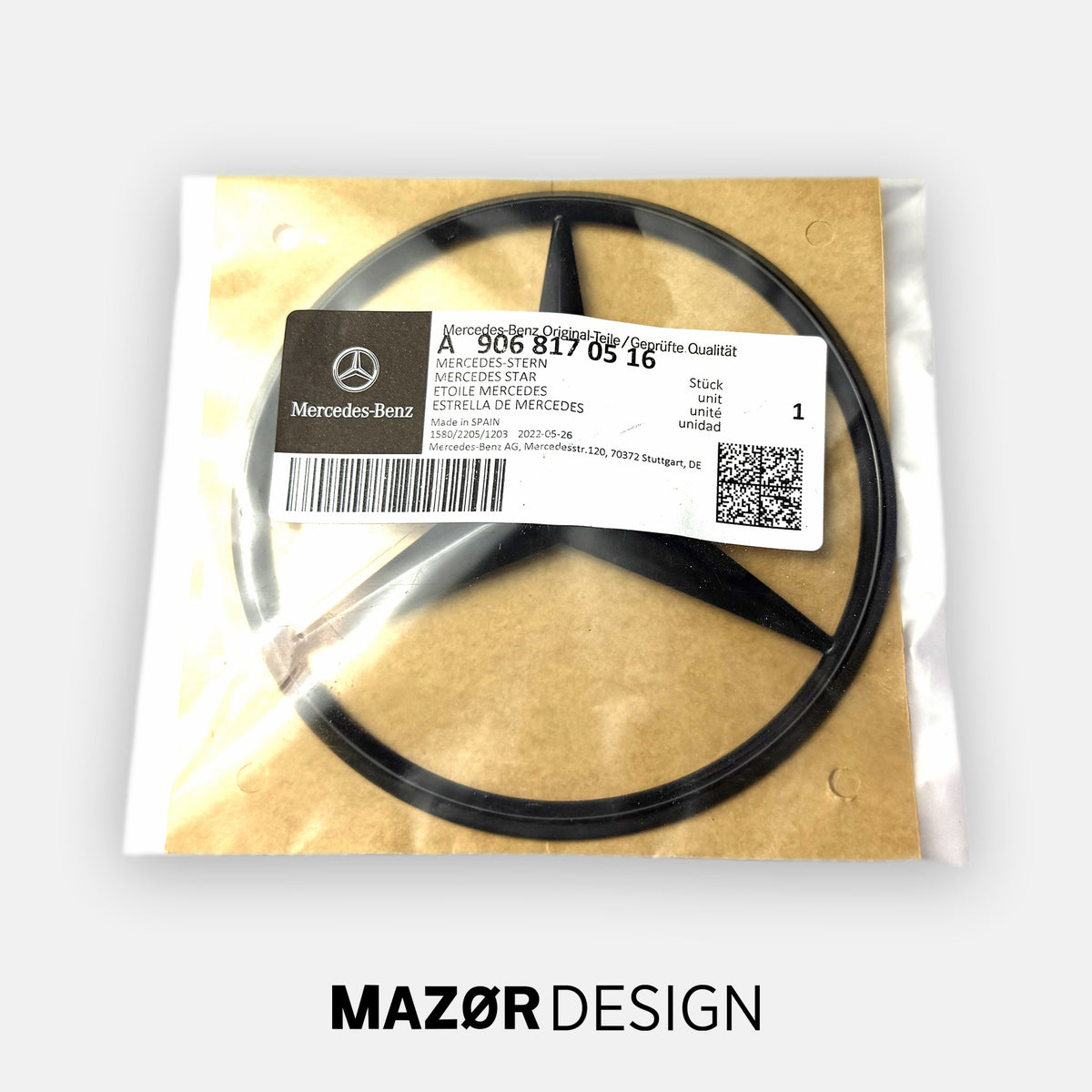 Mercedes-Benz Sprinter W906 - Emblem Hinten Schwarz Glanz A9068170516