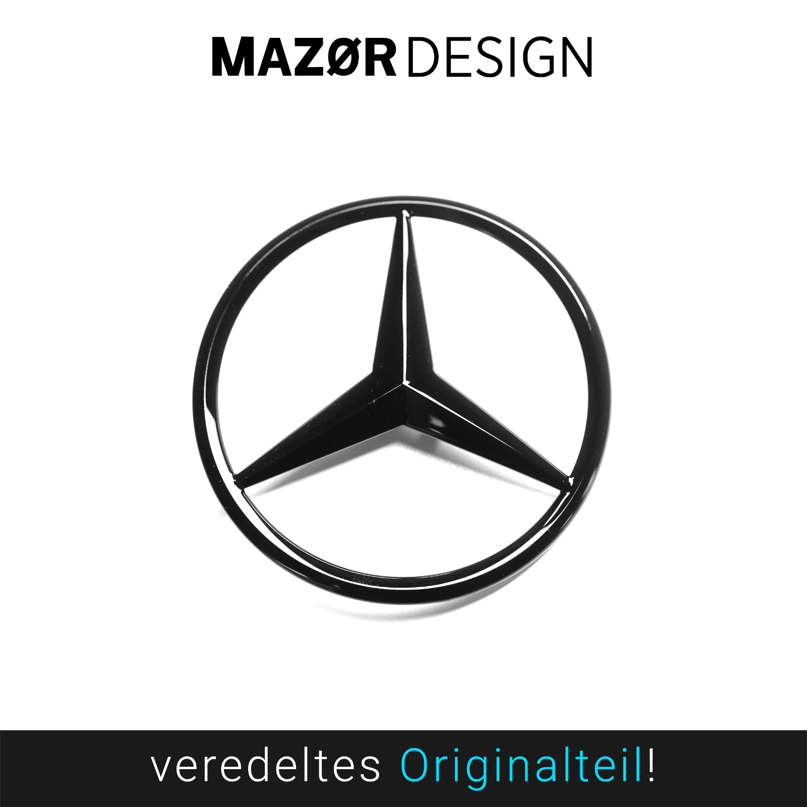 Mercedes-Benz S-Klasse W223 - Emblem Hinten Schwarz Glanz