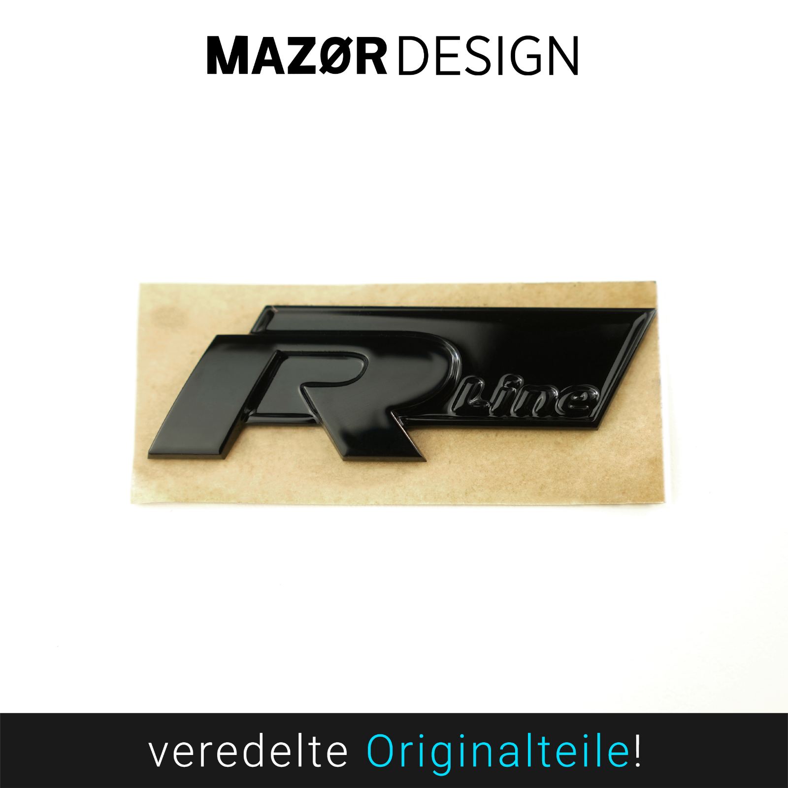 VW Golf 7 - R-Line Emblem Schriftzug Hinten Schwarz Glanz