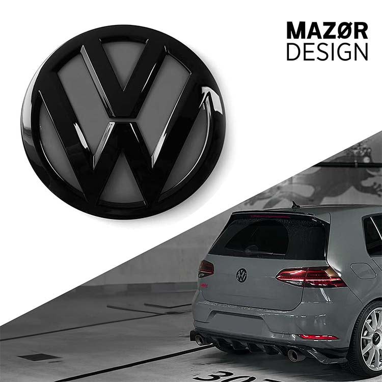 VW Golf 7 - Emblem Hinten Schwarz Glanz Pure Grey