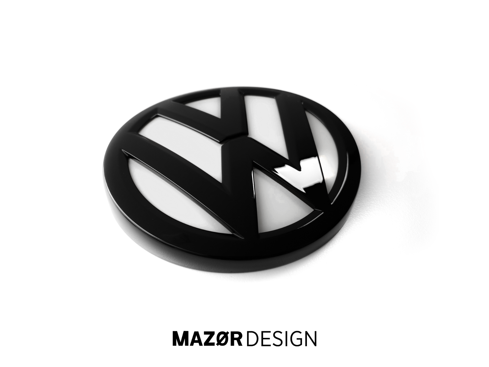 VW Golf 7 - Emblem Hinten Schwarz Glanz Weiß Uni