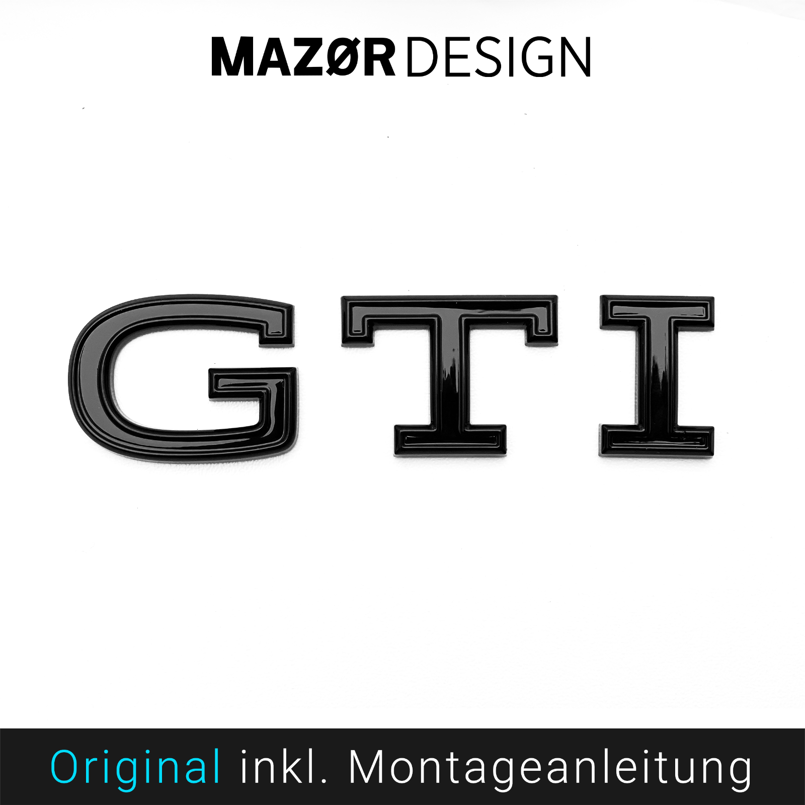 VW Golf 8 - GTI Heck Emblem Hinten Schwarz Glänzend