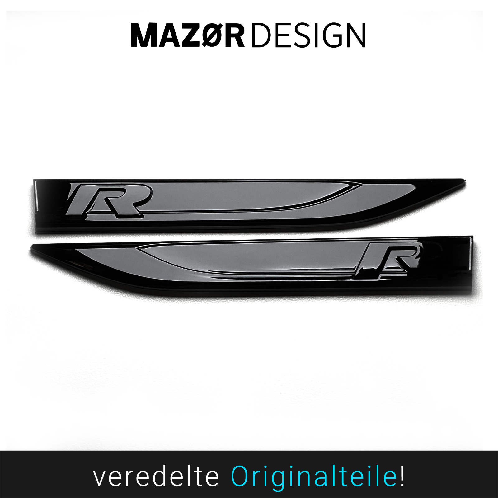 VW Golf 7 - R Emblem Seite Schwarz Glanz