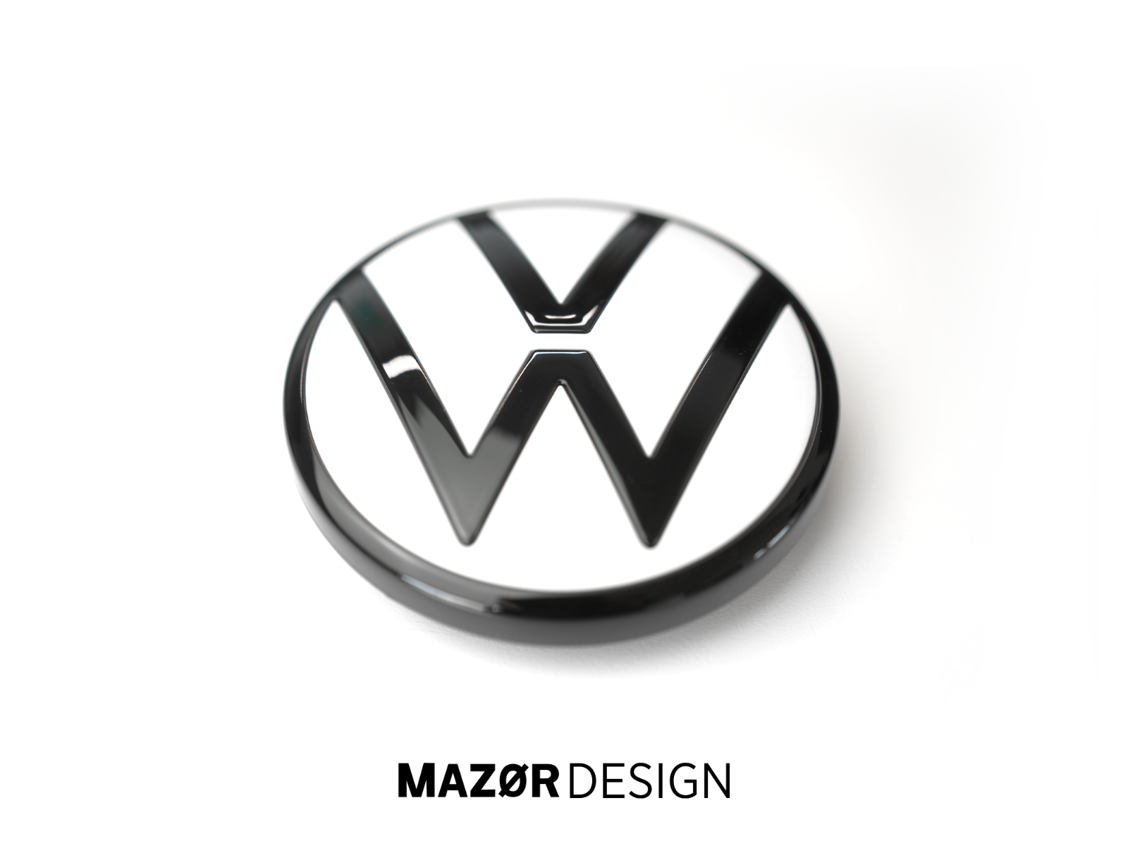 VW Golf 8 - Heck Emblem Hinten Schwarz Glänzend + Oryx White Perlmutteffekt L0K1