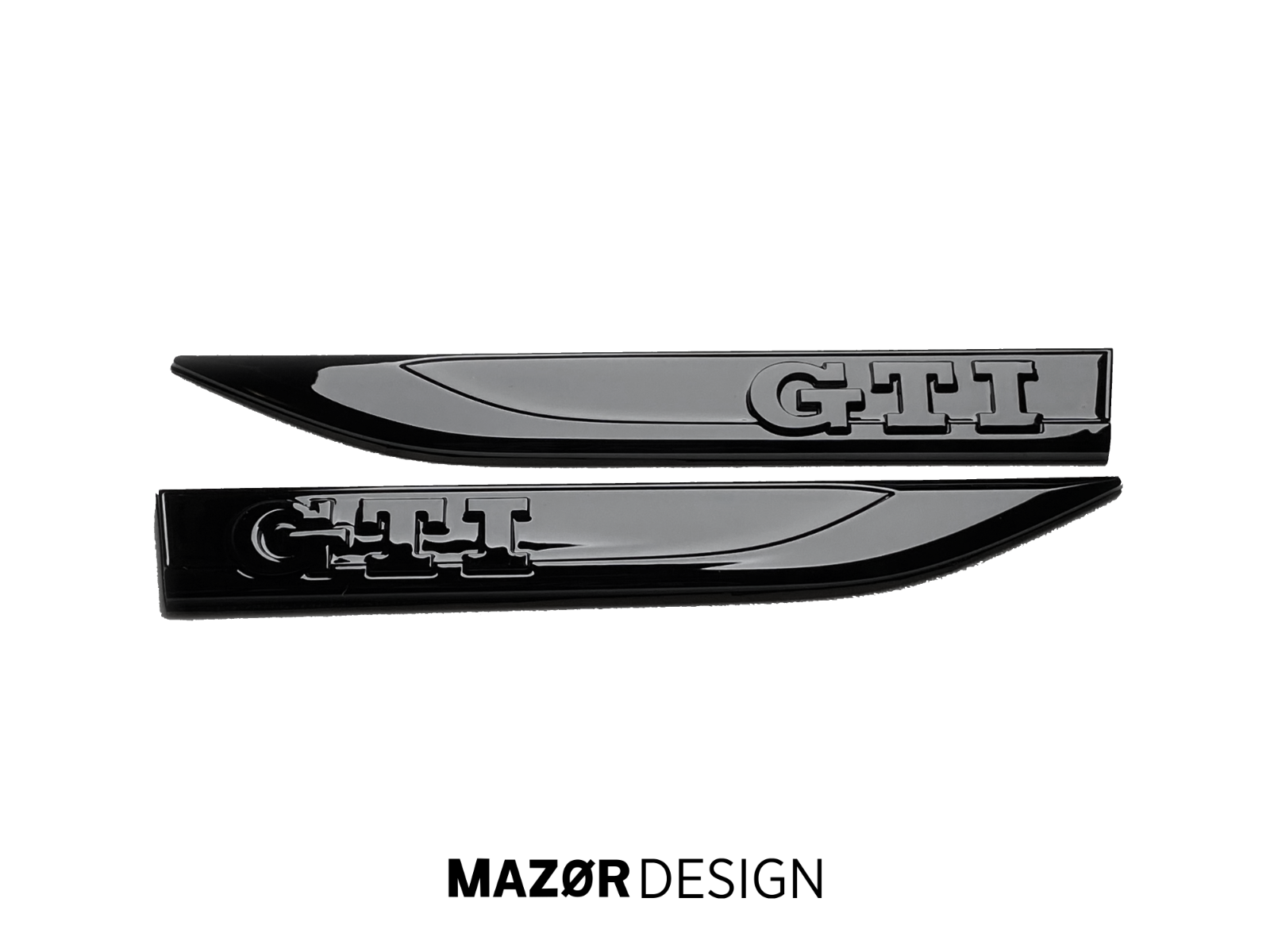 VW Golf 7 - GTI Embleme Seite Schriftzug Kotflügel Plakette Schwarz Glänzend