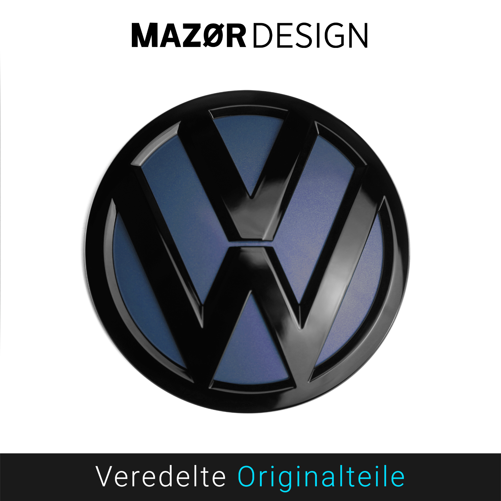 VW T5 T6 T6.1 Heck Emblem Hinten Schwarz + Starlight Blue Metallic LT5U