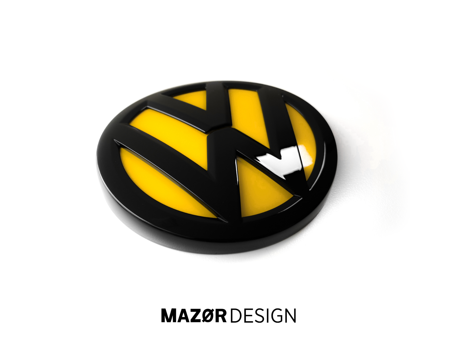 VW Golf 7 - Emblem Hinten Schwarz Glanz Ginstergelb