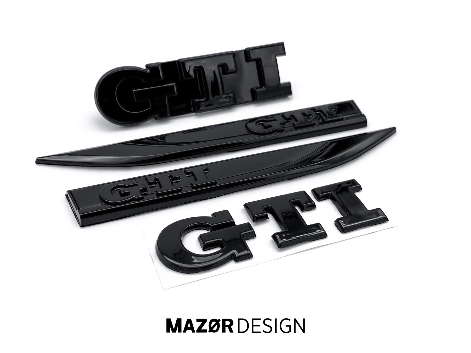 VW Golf 7 Facelift - GTI Komplettset Vorne Seite Hinten Schwarz Glanz