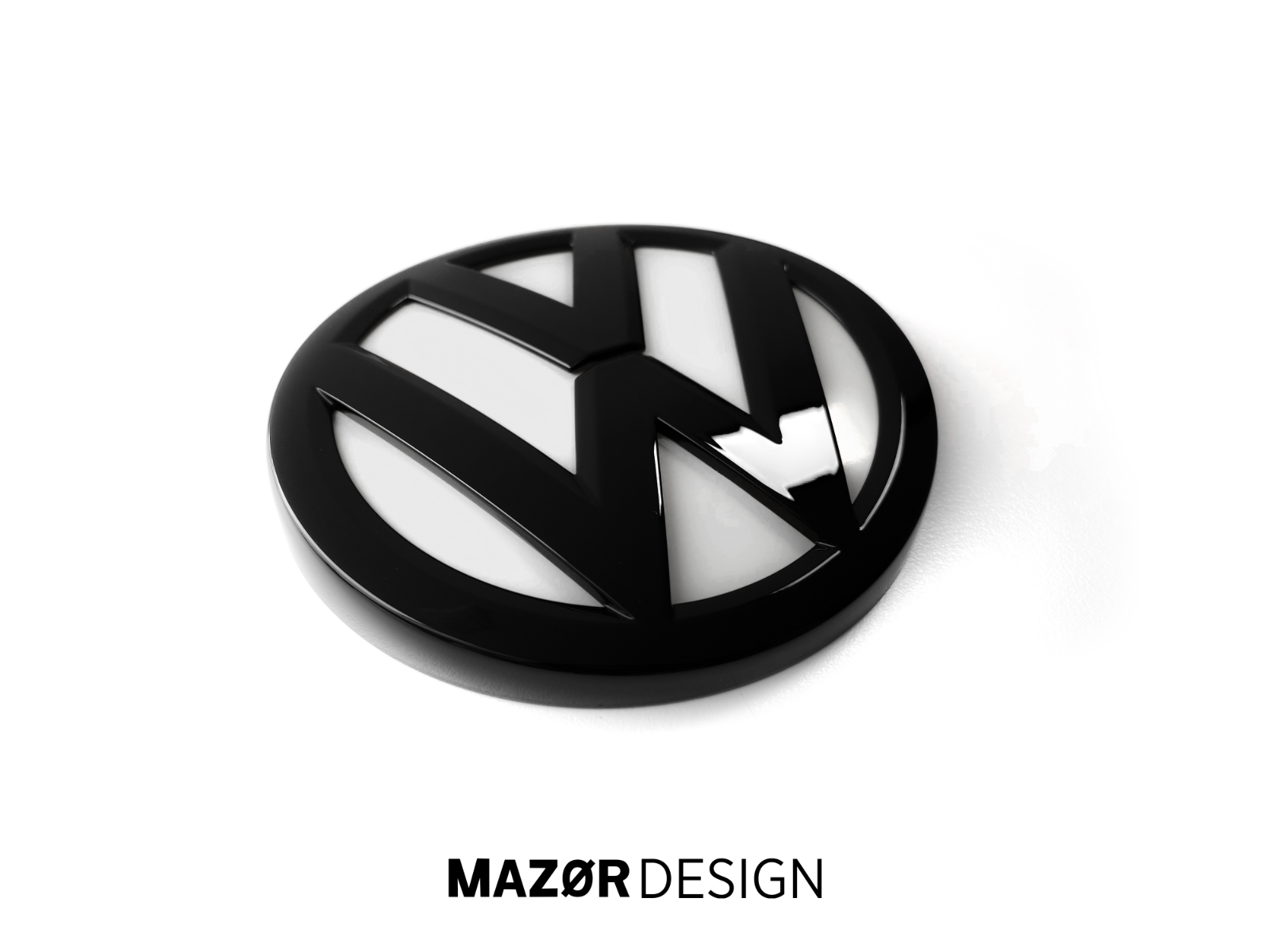 VW Golf 7  - Heck Emblem Hinten Schwarz Glänzend + Weiß Uni