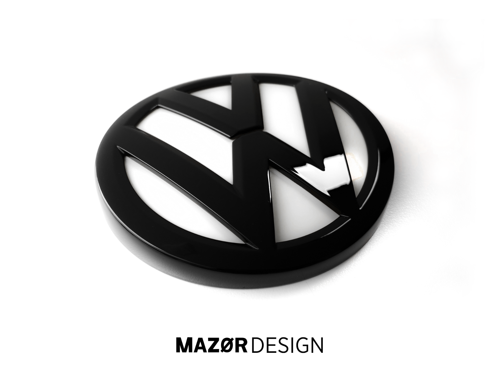 VW Golf 7 Facelift  - Front & Heck Emblem Vorne Hinten Schwarz Glänzend + Weiß