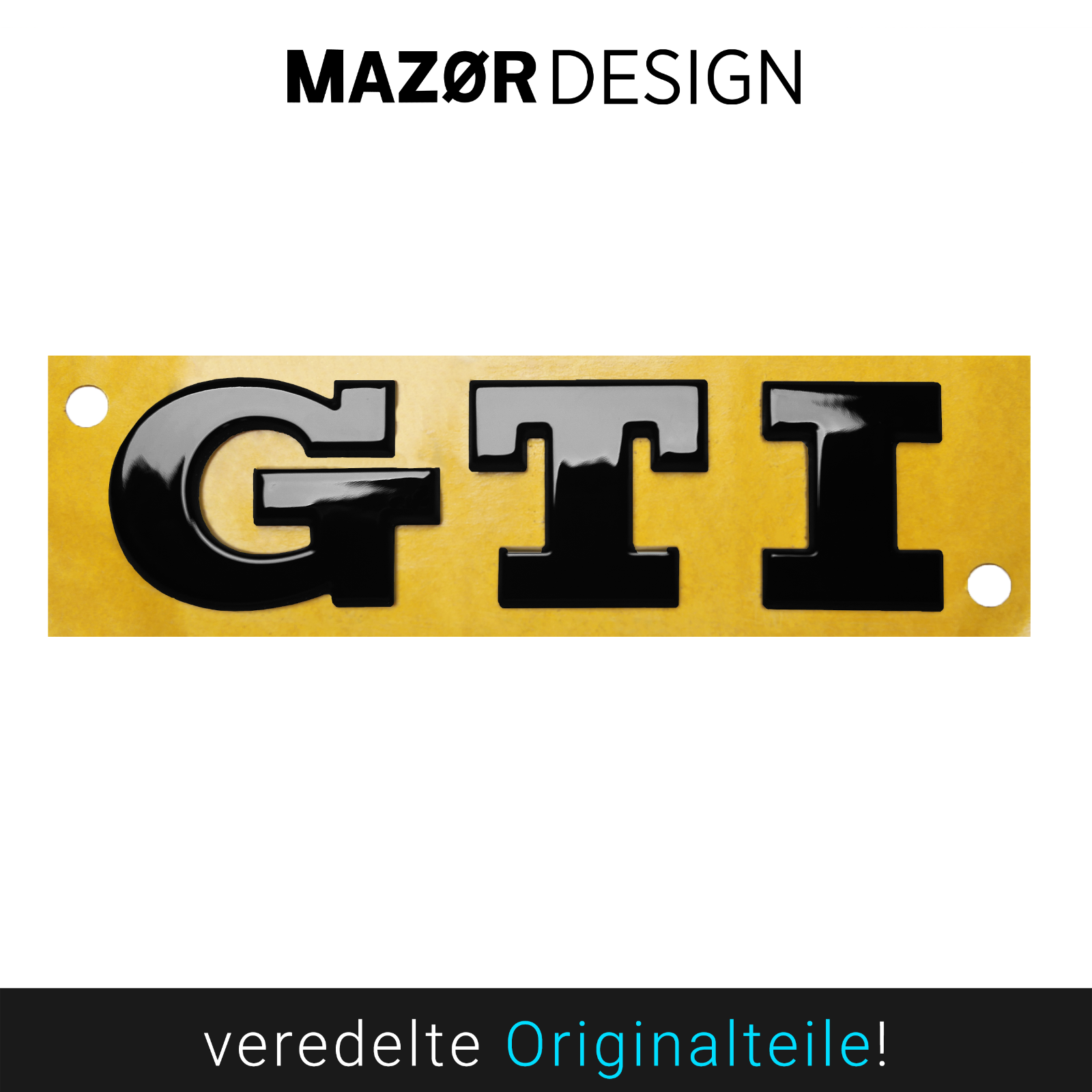 VW Golf 7 - GTI Schriftzug Heck Emblem Hinten Schwarz Glänzend