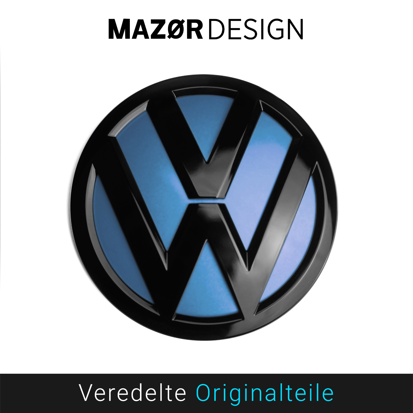 VW T5 T6 T6.1 Heck Emblem Hinten Schwarz + Acapulcoblau Metallic LR5