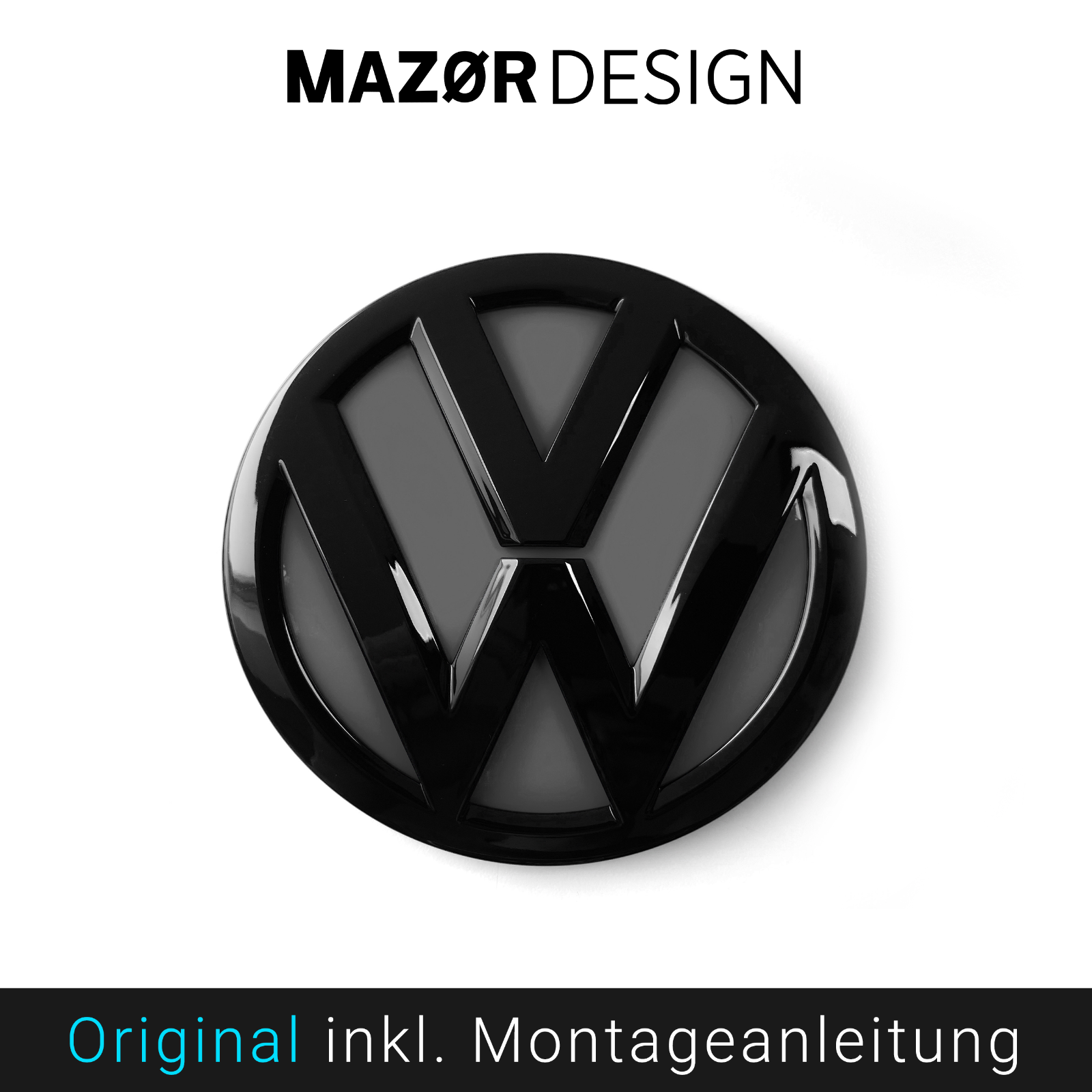 VW Golf 7  - Heck Emblem Hinten Schwarz Glänzend + Pure Grey (LH7J)