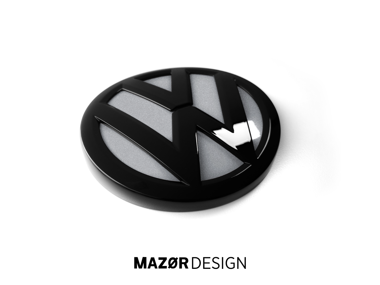VW Golf 7  - Heck Emblem Hinten Schwarz Glänzend + Reflex Silber (LA7W)