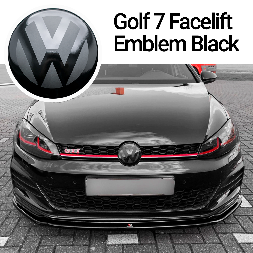 VW Golf 7 Facelift - Front Emblem Vorne Schwarz Glänzend