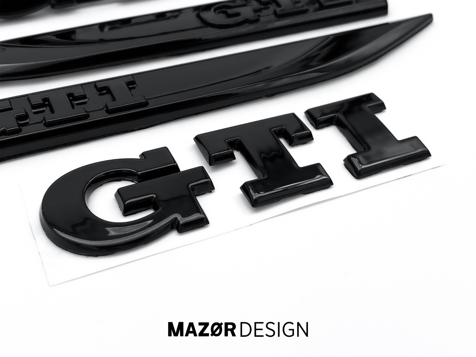 VW Golf 7 Facelift - GTI Komplettset Vorne Seite Hinten Schwarz Glanz