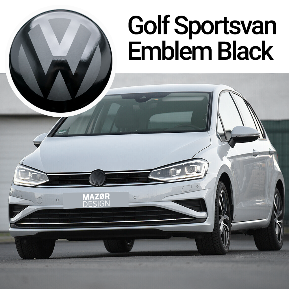 VW Golf Sportsvan Facelift - Front Emblem Vorne Schwarz Glänzend