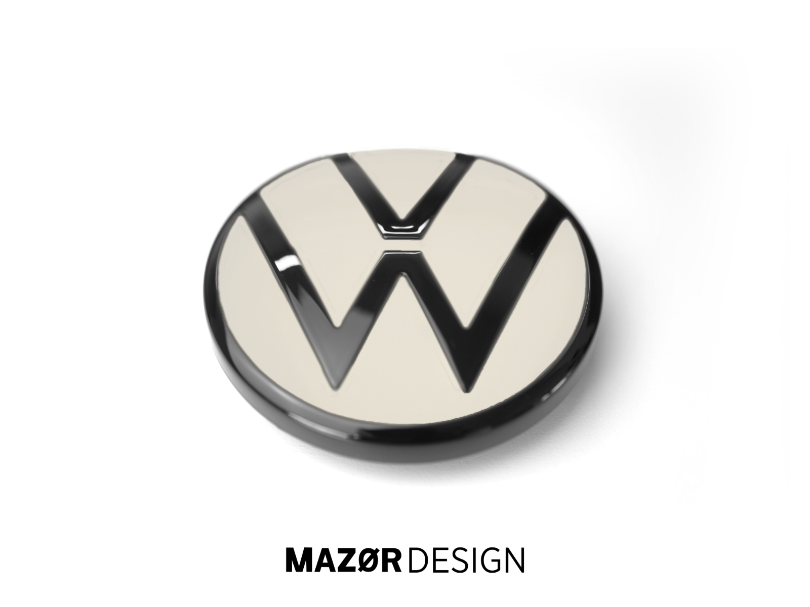 VW Golf 8 - Heck Emblem Hinten Schwarz Glänzend + Ivory Silver Metallic LD7L