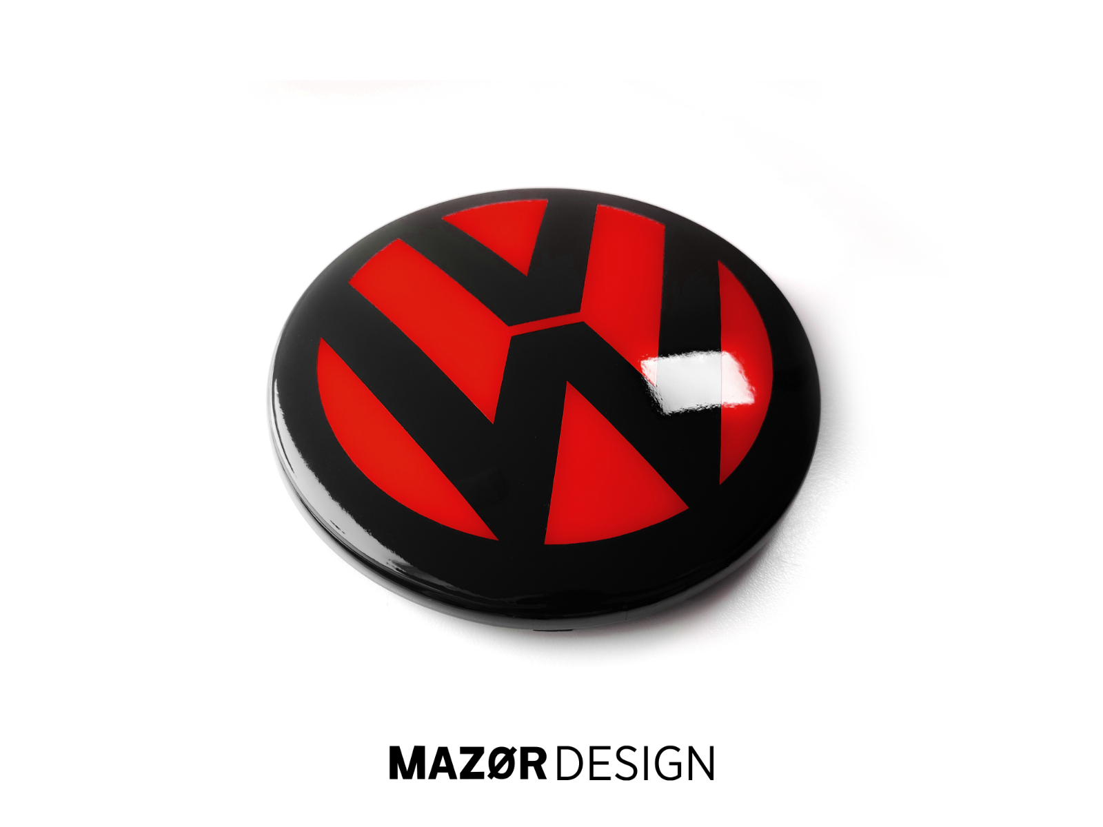 VW Golf 7 Facelift - Front Emblem Vorne Schwarz Glänzend  + Rot