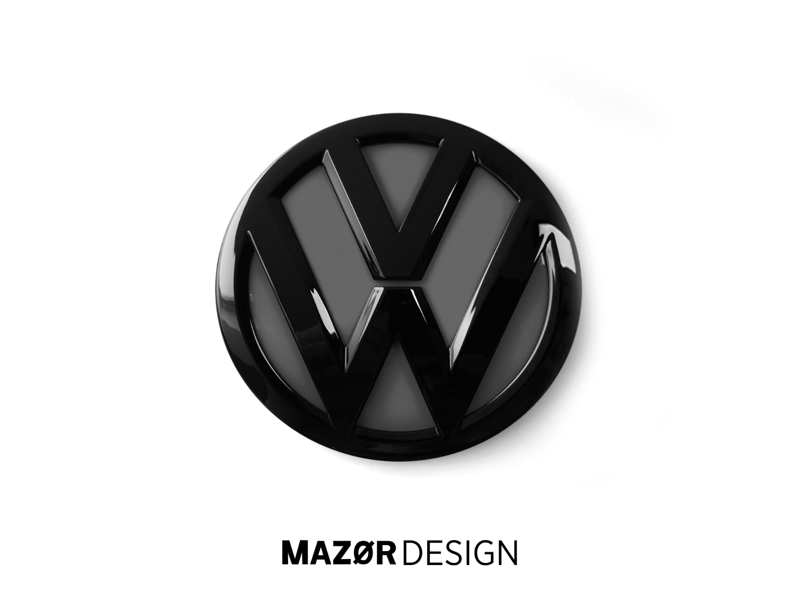 VW Golf 7 Facelift - Front & Heck Emblem Vorne Hinten Schwarz Glänzend + Pure Grey
