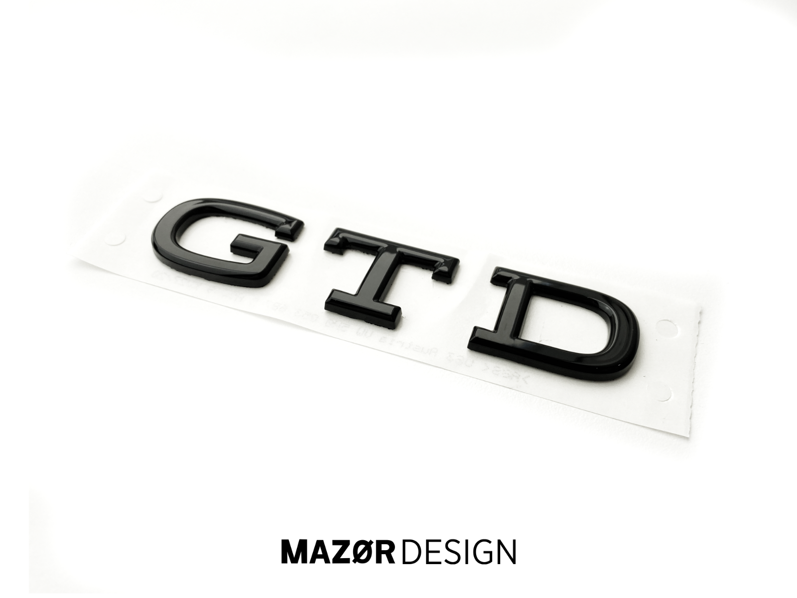 VW Golf 8 - GTD Emblem Hinten Schwarz Glanz