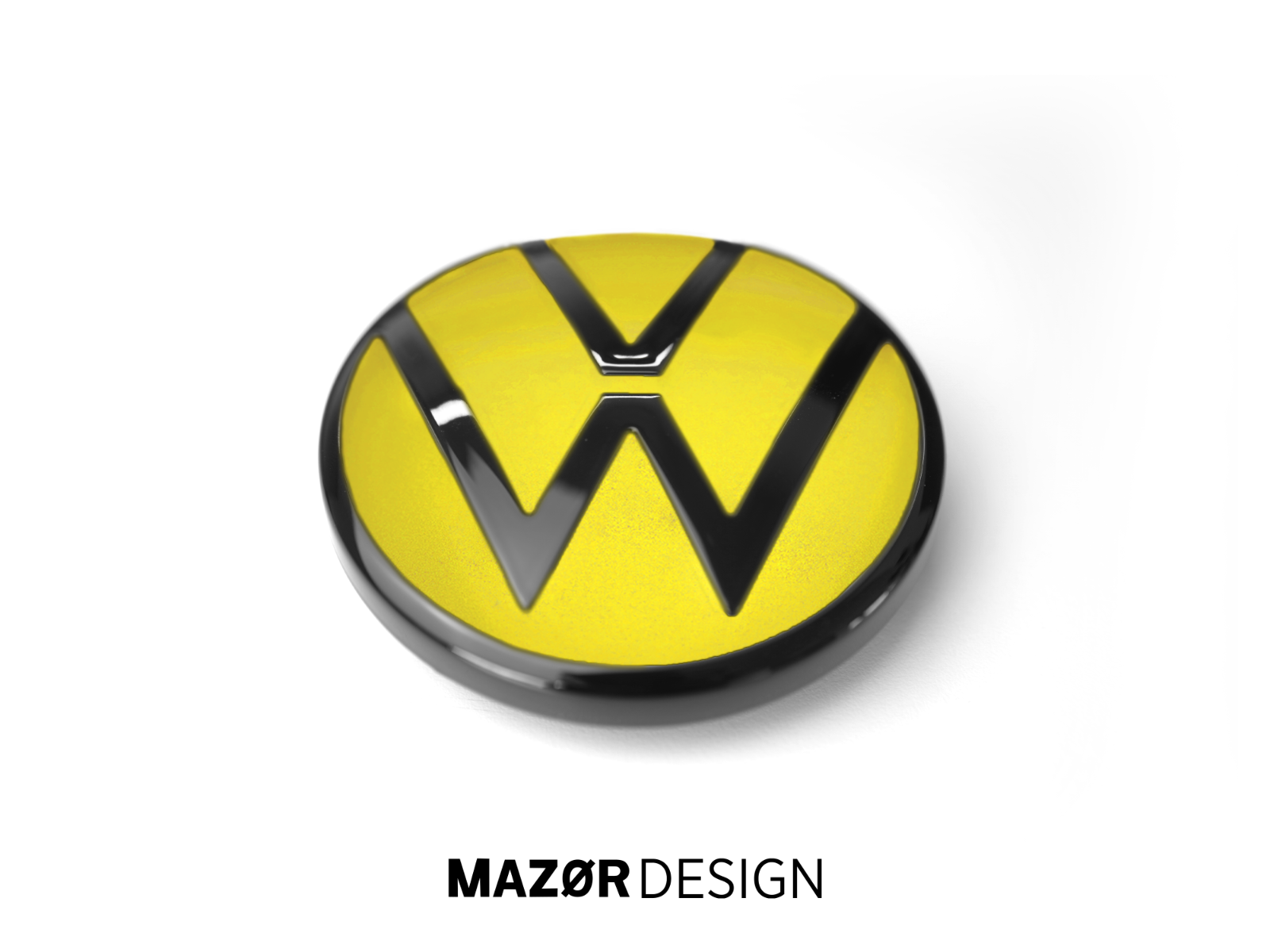 VW Golf 8 - Emblem Hinten Schwarz Limonengelb Metallic LL1W