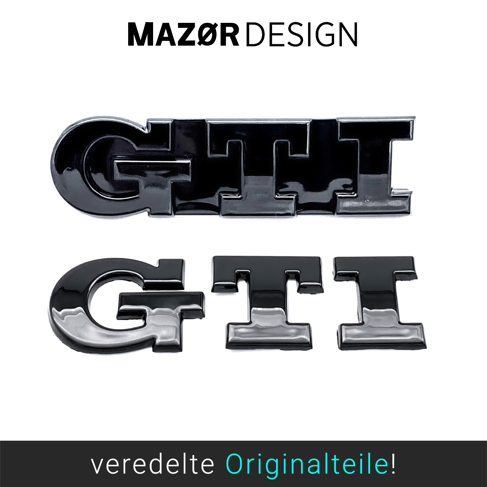 VW Golf 7 - GTI Front & Heck Emblem Vorne Hinten Schwarz Glänzend