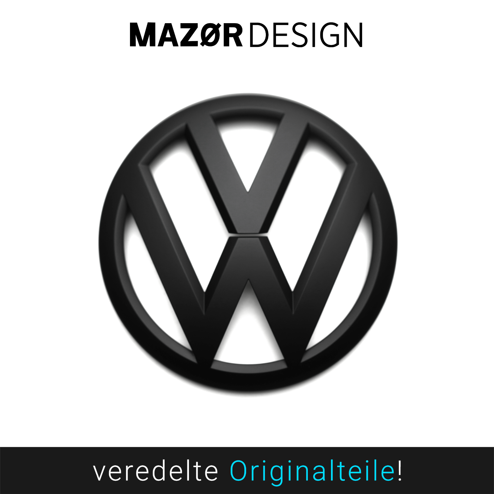 VW T6 T6.1 Front Emblem Vorne Schwarz Matt