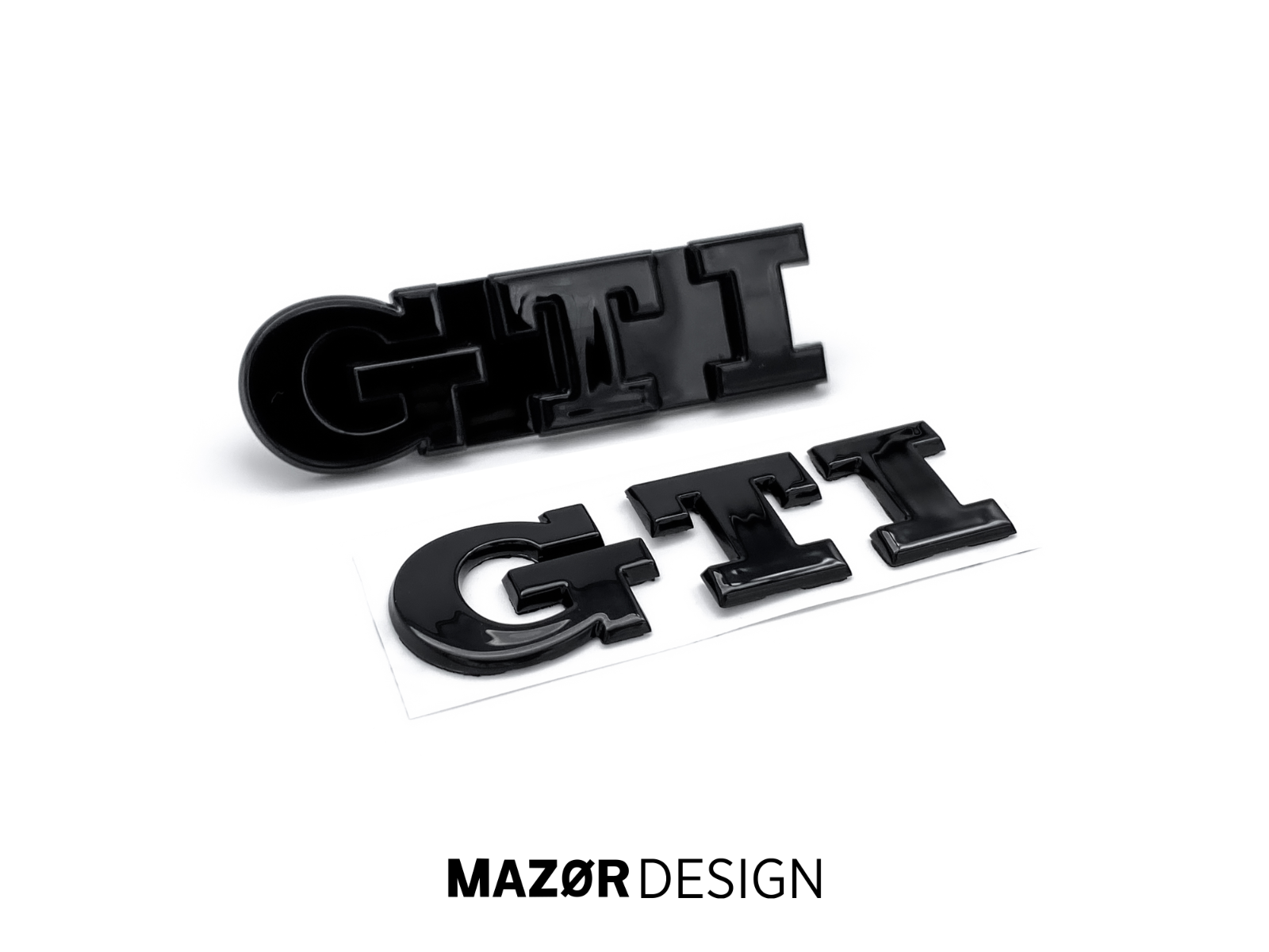 VW Polo 6 - GTI Emblem Vorne & Hinten Schwarz Glanz