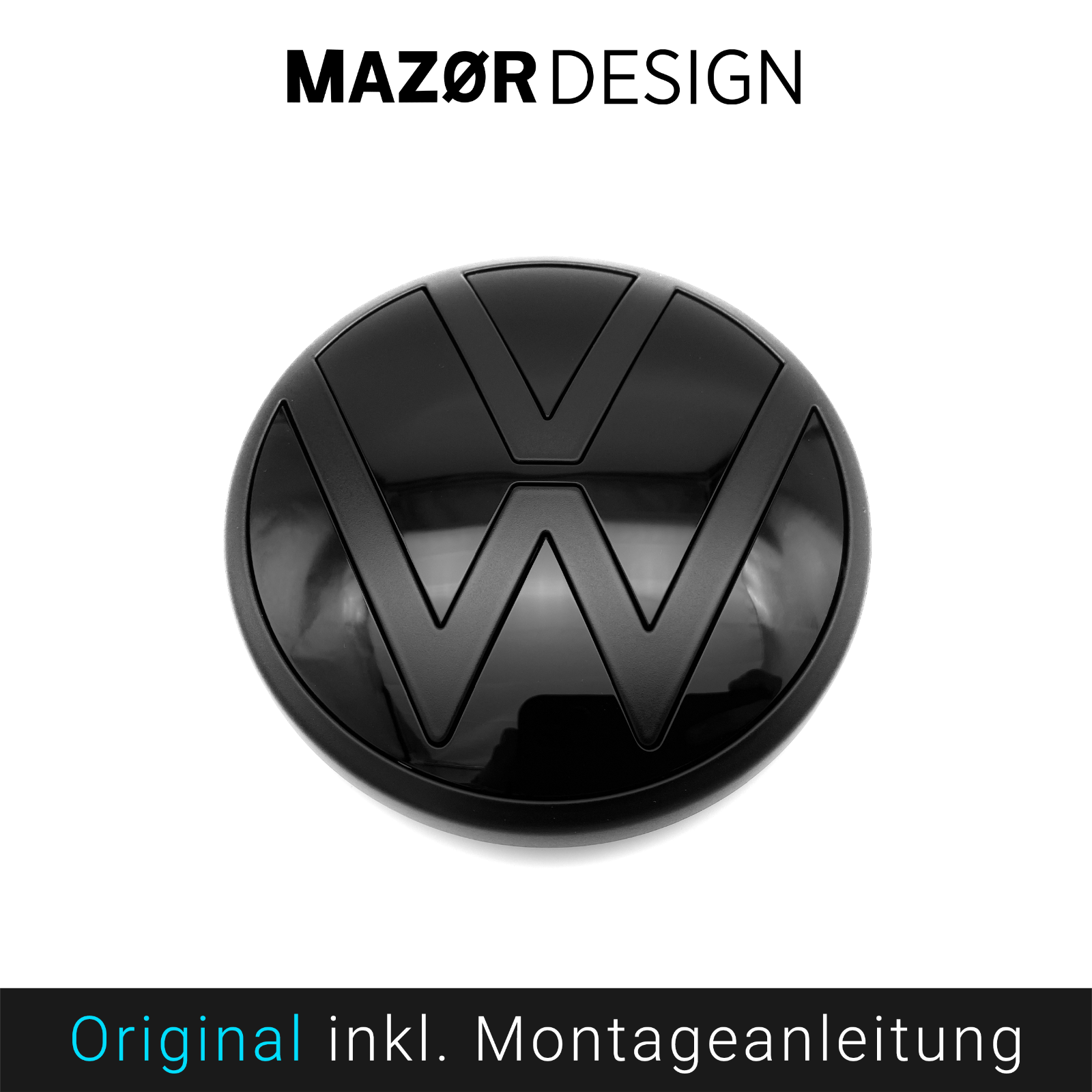 VW Polo 6 Facelift Heck Emblem Hinten Schwarz Glänzend