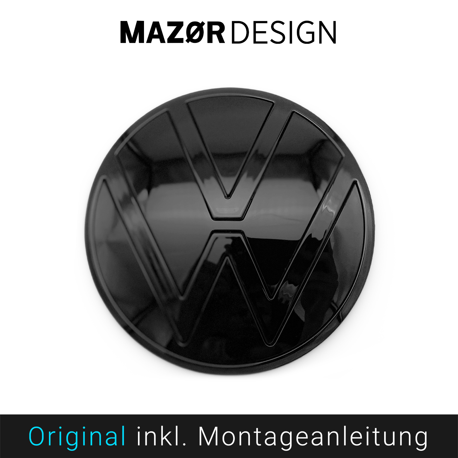 VW Tiguan 2 Facelift Heck Emblem Hinten Schwarz Glänzend
