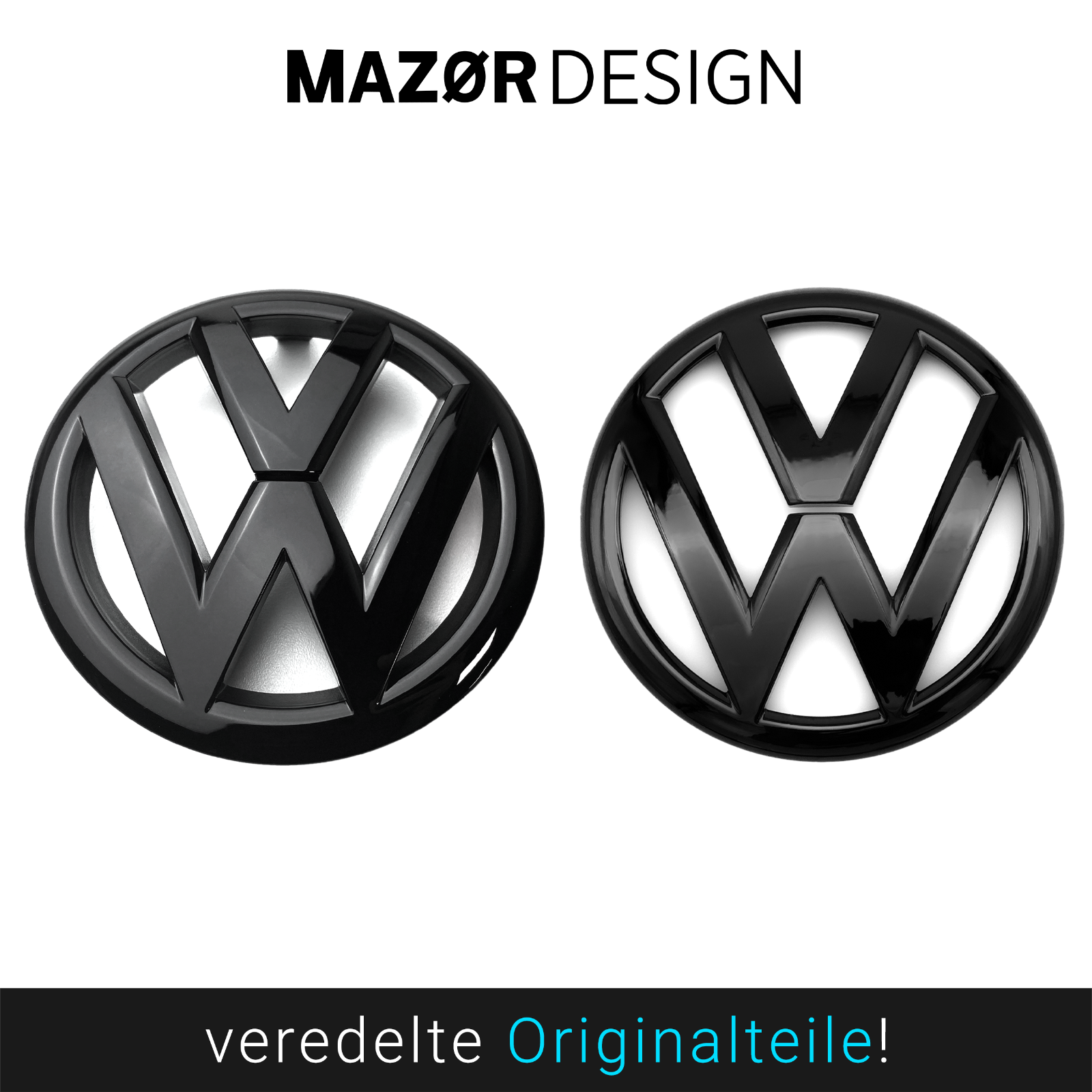 VW Golf 6 - Front & Heck Emblem Vorne Hinten Schwarz Glänzend