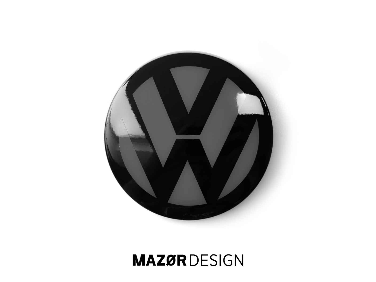 VW Golf 7 Facelift - Front & Heck Emblem Vorne Hinten Schwarz Glänzend + Pure Grey