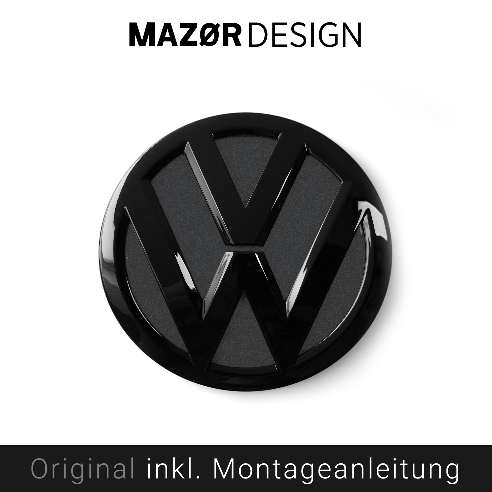 VW Golf 7 - Heck Emblem Hinten Schwarz Glänzend + Carbon Steel Grey (LA9W)