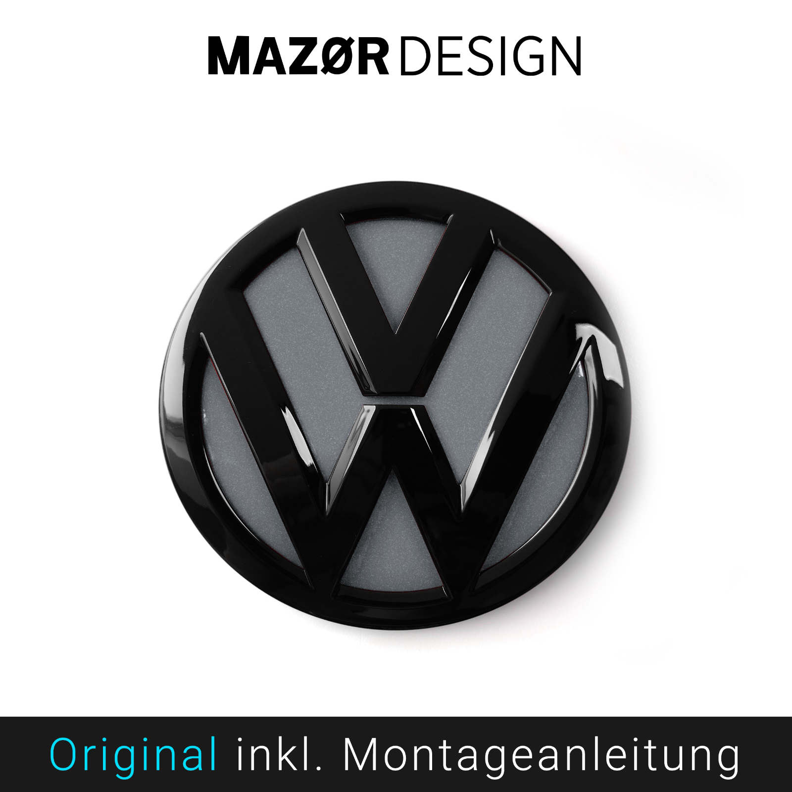 VW Golf 7  - Heck Emblem Hinten Schwarz Glänzend + Indium Grau (LR7H)