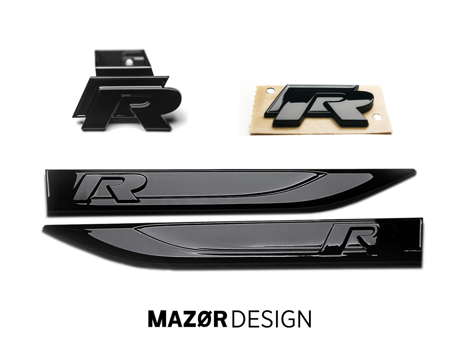 VW Golf 7 Facelift - R Komplettset Vorne Seite Hinten Schwarz