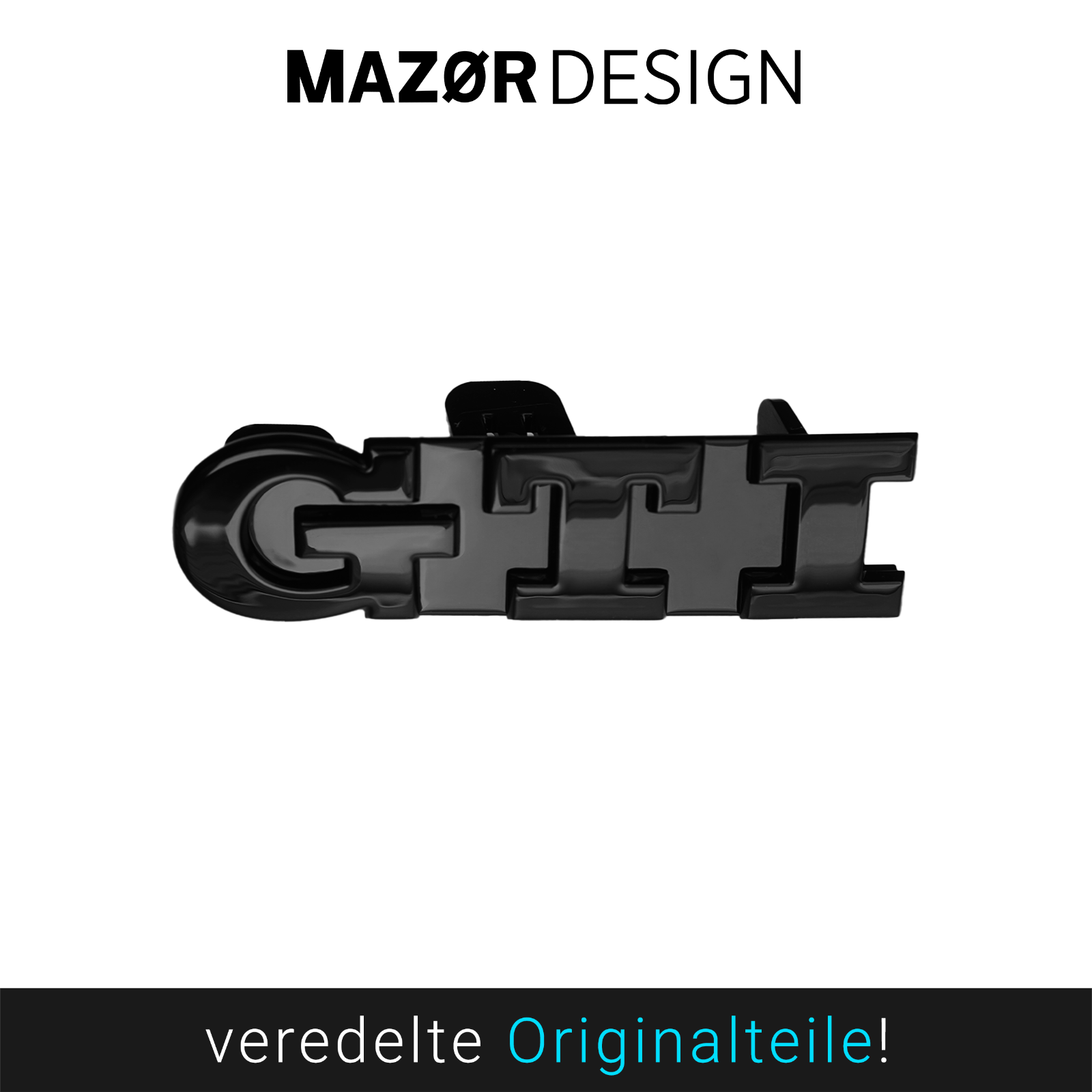 VW Polo 5 (6C) - GTI Emblem Vorne & Hinten Schwarz Glanz