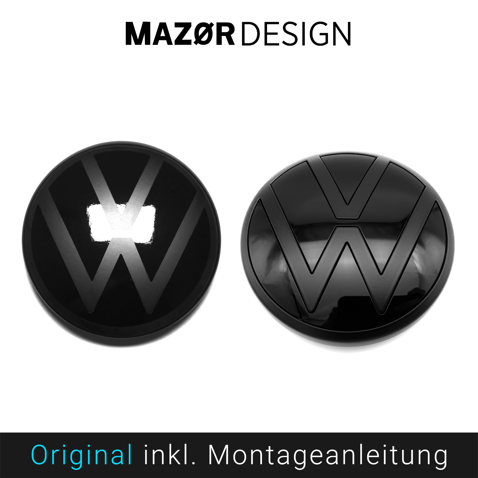 VW Golf 8 - Emblem Vorne & Hinten Schwarz Glanz