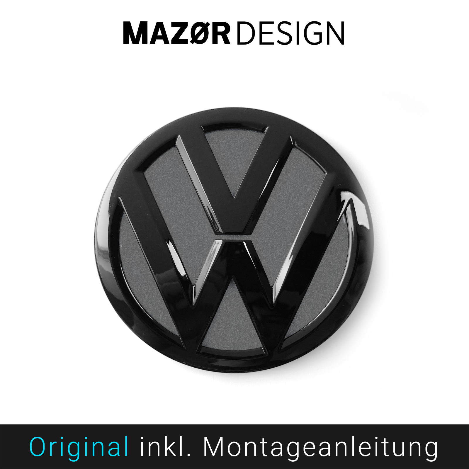 VW Golf 7  - Heck Emblem Hinten Schwarz Glänzend + Limestone Grey (LA7N)