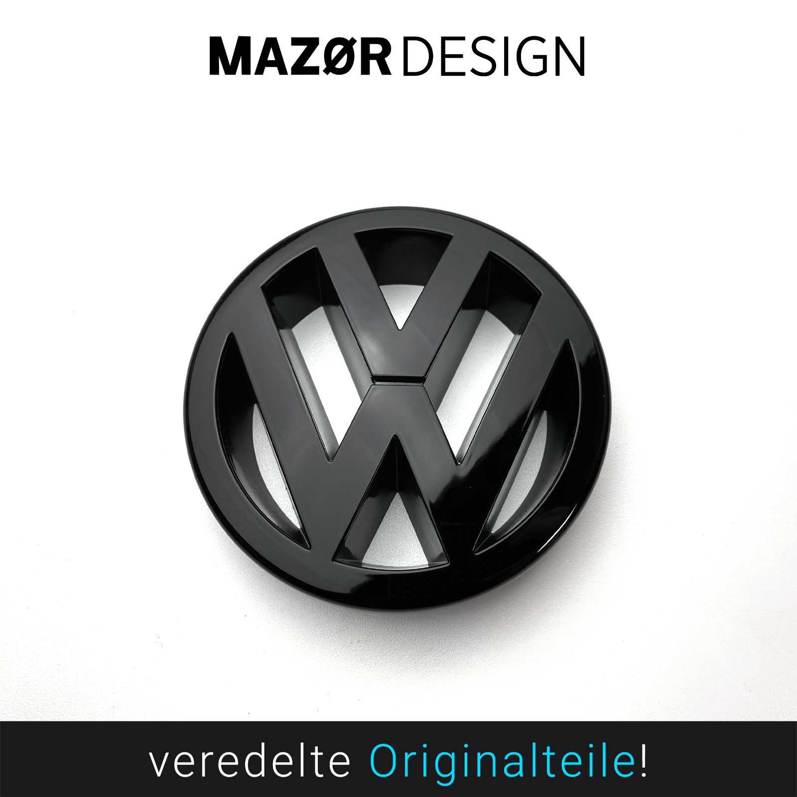 VW EOS 1F - Front Emblem Vorne Schwarz Glänzend