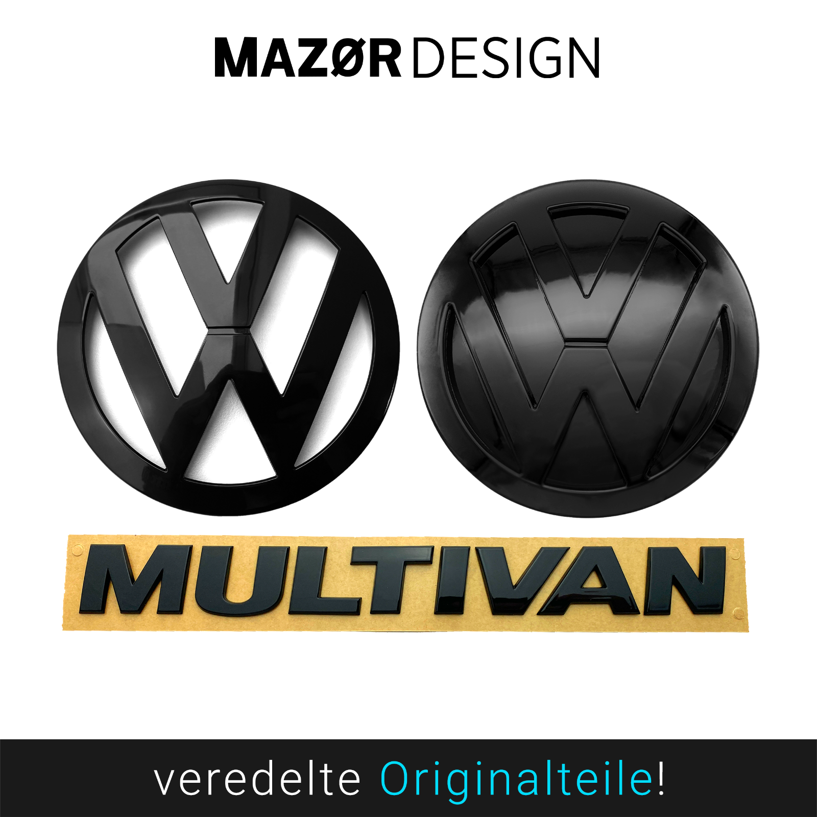 VW T5 Vor-Facelift Multivan Vorne Hinten Schriftzug Schwarz