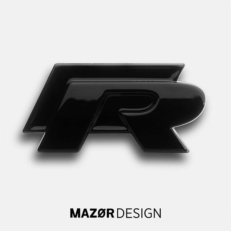 VW Golf 6 - R Emblem Logo Vorne Schwarz Glanz