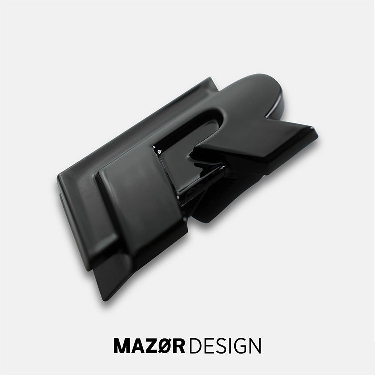 VW Golf 6 - R Emblem Logo Vorne Schwarz Glanz
