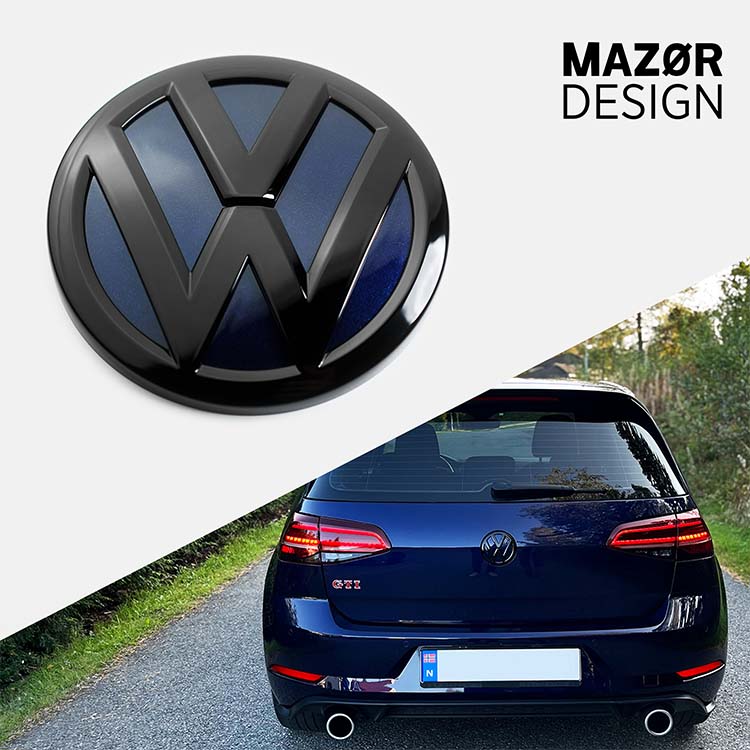 VW Golf 7 - Emblem Hinten Schwarz Glanz Atlantic Blue (LC5B)