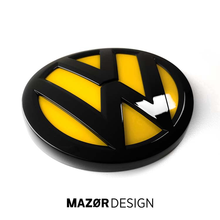 VW Golf 7 Facelift - Emblem Vorne & Hinten Schwarz Glanz Ginstergelb
