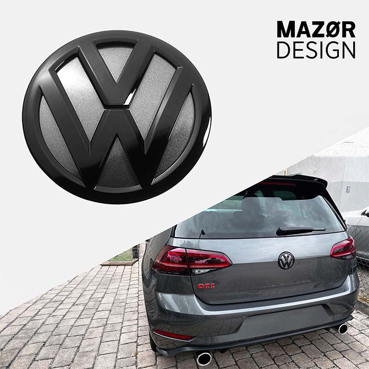 VW Golf 7 - Emblem Hinten Schwarz Glanz Indium Grau (LR7H)