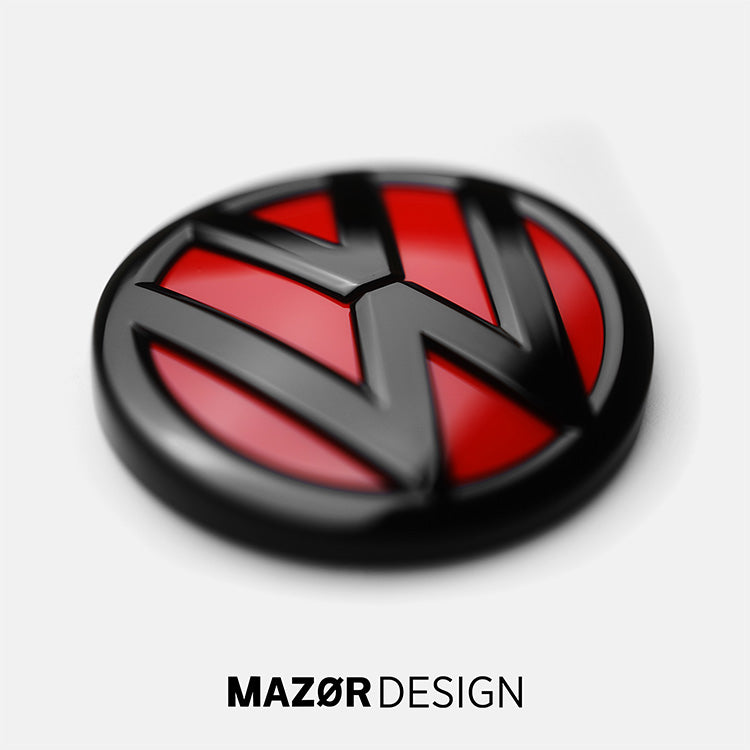 VW Golf 7 - Emblem Hinten Schwarz Glanz Tornadorot (LY3D)
