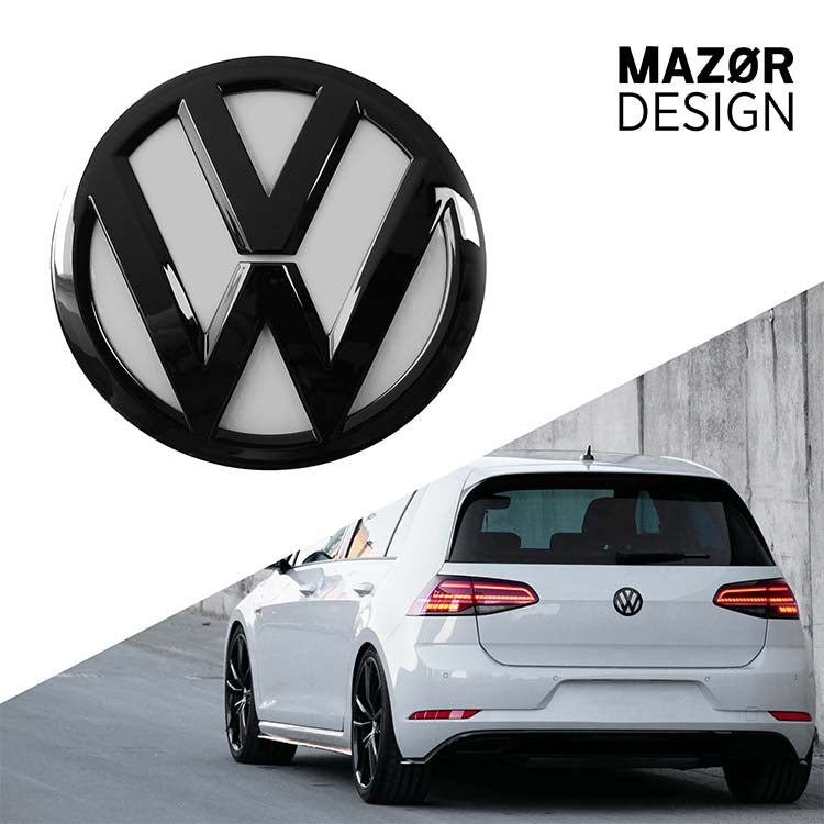 VW Golf 7 - Emblem Hinten Schwarz Glanz White Silver Metallic (LB9Z)