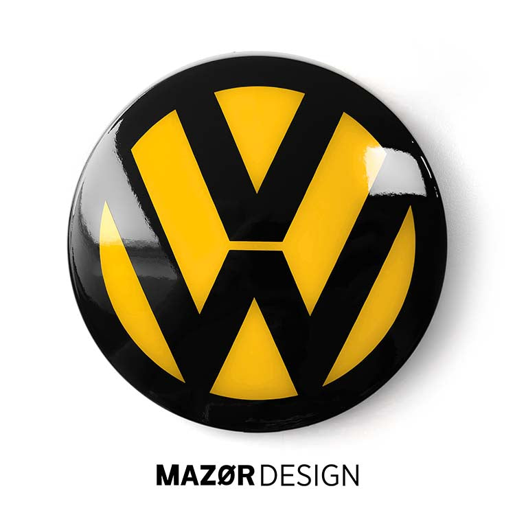 VW Golf 7 Facelift - Emblem Vorne Schwarz Glanz Ginstergelb